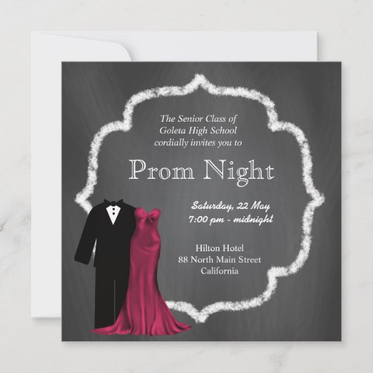 Chalkboard Prom Kaart (Voorkant)