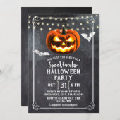 Chalkboard Pumpkin Spooktacular Halloween Party Kaart (Voorkant / Achterkant)