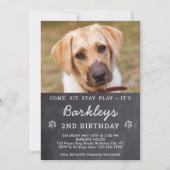 Chalkboard Puppy Dog Birthday Custom Pet Photo in Kaart (Voorkant)