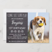 Chalkboard puppy hond verjaardag kaart (Voorkant)