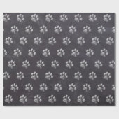 Chalkboard - Puppy Pawty - Dog Birthday Paw Print Cadeaupapier (Vlak)