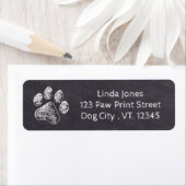 Chalkboard - Puppy Pawty - Dog Birthday Paw Print Etiket (Insitu)