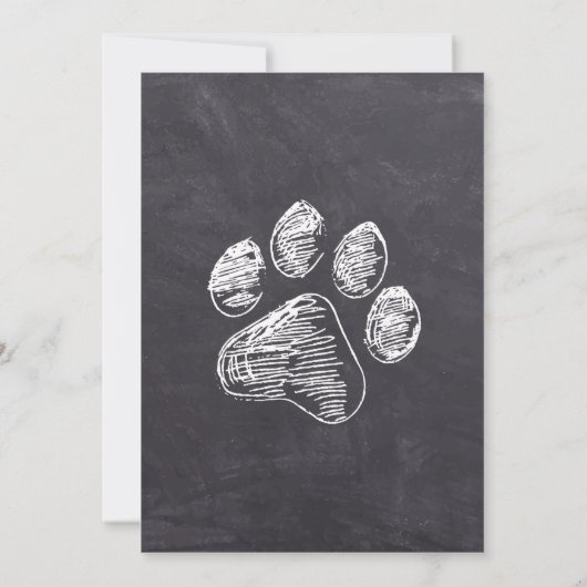 Chalkboard Puppy Pawty - Pet Photo Birthday Party Kaart (Achterkant)