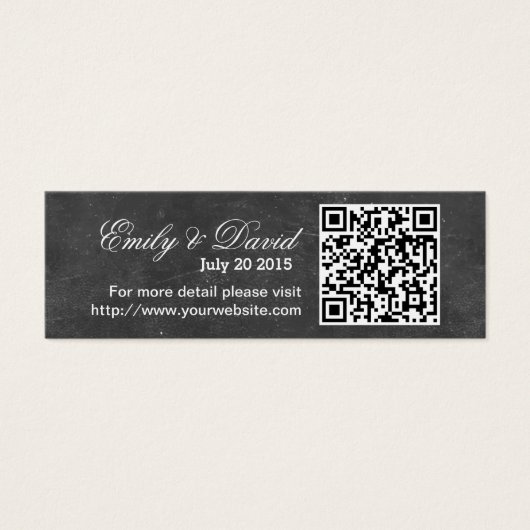 Chalkboard QR Code Bruiloft Website Invoegen Kaart (Voorkant)