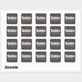 Chalkboard Queen of Everything Tekst Design Vierkante Sticker (Vel)