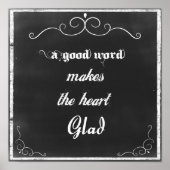 Chalkboard Quote A Good Word Poster (Voorkant)