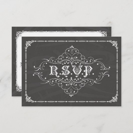  Chalkboard R.S.V.P. Kaart (Voorkant / Achterkant)