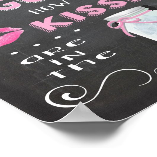 Chalkboard raad hoeveel kussen poster (Hoek)