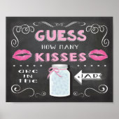 Chalkboard raad hoeveel kussen poster (Voorkant)