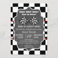 Chalkboard Racing Baby shower Invitation