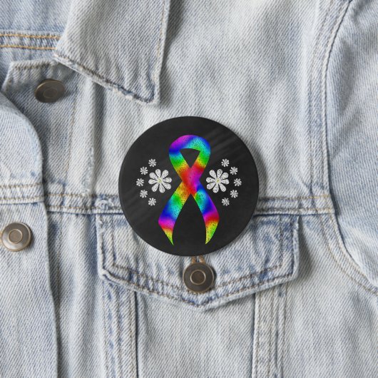Chalkboard Rainbow Awareness Ribbon Button (In situ)