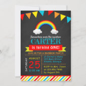 Chalkboard Rainbow Birthday Party Kaart (Voorkant)