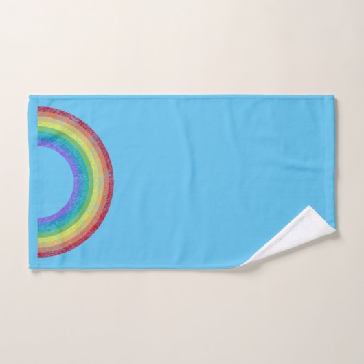 CHALKBOARD RAINBOW BLAUWE BATHROOM TOWEL SET BAD HANDDOEK (Handdoek)