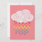 CHALKBOARD RAINBOW CLOUD PINK BIRTHDAY INVITATION KAART (Achterkant)