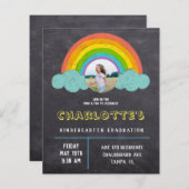 Chalkboard Rainbow Kinder Budget Afstuderen Invite (Voorkant / Achterkant)