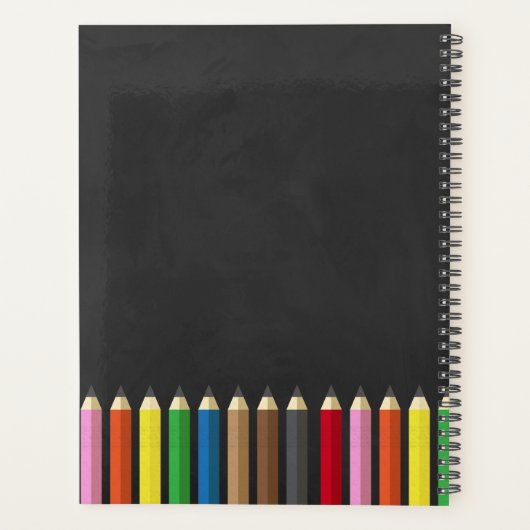 Chalkboard Rainbow Pencil Teacher Planner (Achterkant)