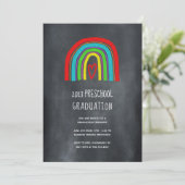 Chalkboard Rainbow Preschool Afstuderen Kaart (Staand voorkant)