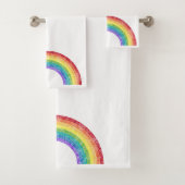 CHALKBOARD RAINBOW WHITROOM BATHROOM TOWEL SET BAD HANDDOEK (Insitu)