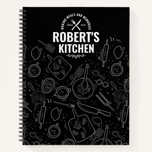 Chalkboard Recipe Journal | Custom Name Notitieboek (Voorkant)