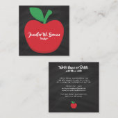 Chalkboard Red Apple-leerlingenboek Vierkante Visitekaartje (Voorkant / Achterkant)