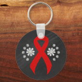Chalkboard Red Awareness Ribbon Sleutelhanger (Voorkant)