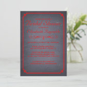Chalkboard Red & Black Bridal Shower Invitations Kaart (Staand voorkant)