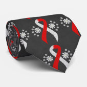 Chalkboard Red en White Ribbon Stropdas (Opgerold)
