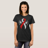Chalkboard Red en White Ribbon T-shirt (Voorkant volledig)