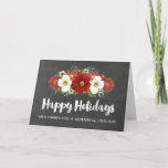 Chalkboard Red Flowers Teacher Christmas Kaart<br><div class="desc">Prettige feestdagen Kerst voor leraar wenskaart in rustieke land krijtbordpatroon met rode en witte vintage bloemen,  wens je favoriete leraren dit vakantieseizoen veel succes met dit leuke wenskaart.</div>