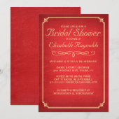 Chalkboard Red & Gold Bridal Shower Invitations Kaart (Voorkant / Achterkant)