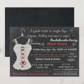 Chalkboard red Lace Lingerie Shower Bachelorette Kaart (Voorkant / Achterkant)