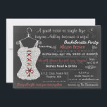 Chalkboard red Lace Lingerie Shower Bachelorette Kaart<br><div class="desc">Chalkboard Lace Lingerie Shower Bachelorette Party</div>