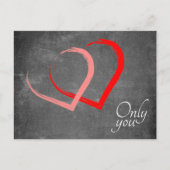 Chalkboard Red Pink Hearts Valentijn`s Day Elegant Feestdagenkaart (Voorkant)