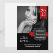 Chalkboard Red Ribbon Class of 2013 Big Photo Afst Kaart (Voorkant / Achterkant)