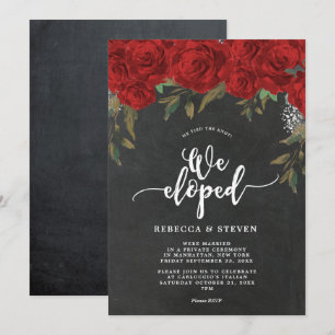 chalkboard red roses modern we ontwikkelden uitnod kaart