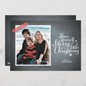 Chalkboard Red Washi Tape Script Holiday Card Feestdagenkaart (Voorkant / Achterkant)
