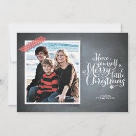 Chalkboard Red Washi Tape Script Holiday Card Feestdagenkaart