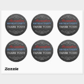 Chalkboard: Red White Blue Birthday Party Ronde Sticker (Vel)
