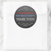 Chalkboard: Red White Blue Birthday Party Ronde Sticker (Tas)