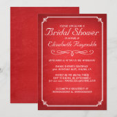 Chalkboard Red & White Bridal Shower Invitations Kaart (Voorkant / Achterkant)