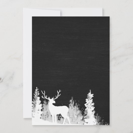 Chalkboard Reindeer Kerstrepesal Dinner Kaart (Achterkant)