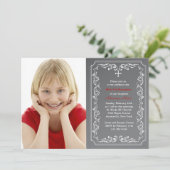 Chalkboard Religieuze Fotouitnodiging Kaart (Staand voorkant)