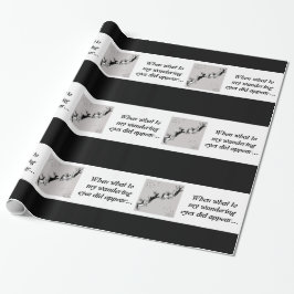 Chalkboard - rendiertje - zwart / wit cadeaupapier