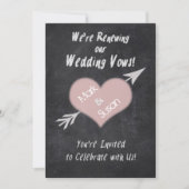 CHALKBOARD RENEWEDING WEDDING VOWS INVITATION KAART (Voorkant)