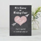 CHALKBOARD RENEWEDING WEDDING VOWS INVITATION KAART (Staand voorkant)
