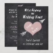 CHALKBOARD RENEWEDING WEDDING VOWS INVITATION KAART (Voorkant / Achterkant)