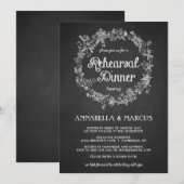 Chalkboard repesal Dinner Floral Uitnodiging (Voorkant / Achterkant)