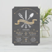 Chalkboard repesal Dinner Invitation Kaart (Staand voorkant)