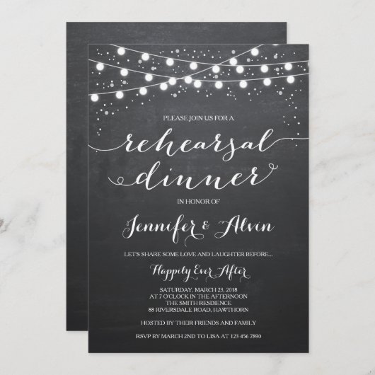 Chalkboard repesal Dinner Invitation Kaart (Voorkant / Achterkant)