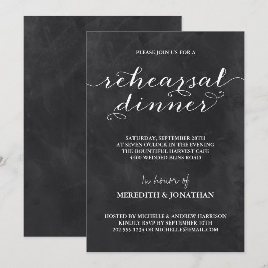 Chalkboard repesal Dinner Kaart (Voorkant / Achterkant)